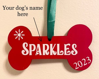 Personalized Dog Ornament Dog Bone Ornament New Dog Owner Christmas Gift for Dog Custom Dog Ornament Dog Mom Gift Dog Dad Gift FREE SHIPPING