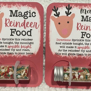 Magic Reindeer Food, Christmas Card, Reindeer Food Gift, Physical Item, Magical Reindeer Food, Santa's Magic Reindeer Food, Personalized
