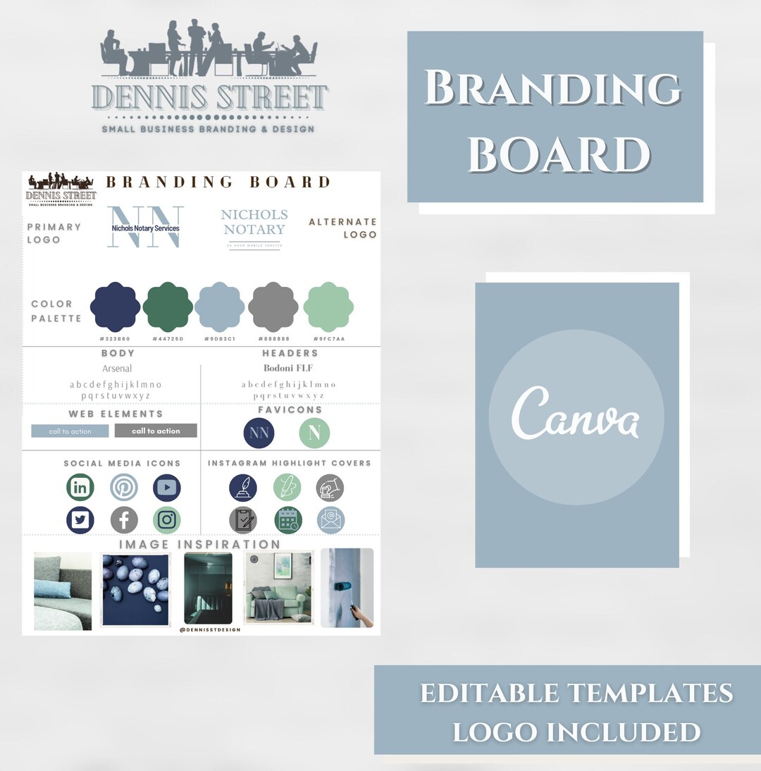 Branding Board W/ One Logo Included Notary Public Branding - Etsy