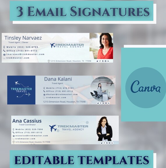 Travel Agency Email Signatures Business Email Signature Etsy