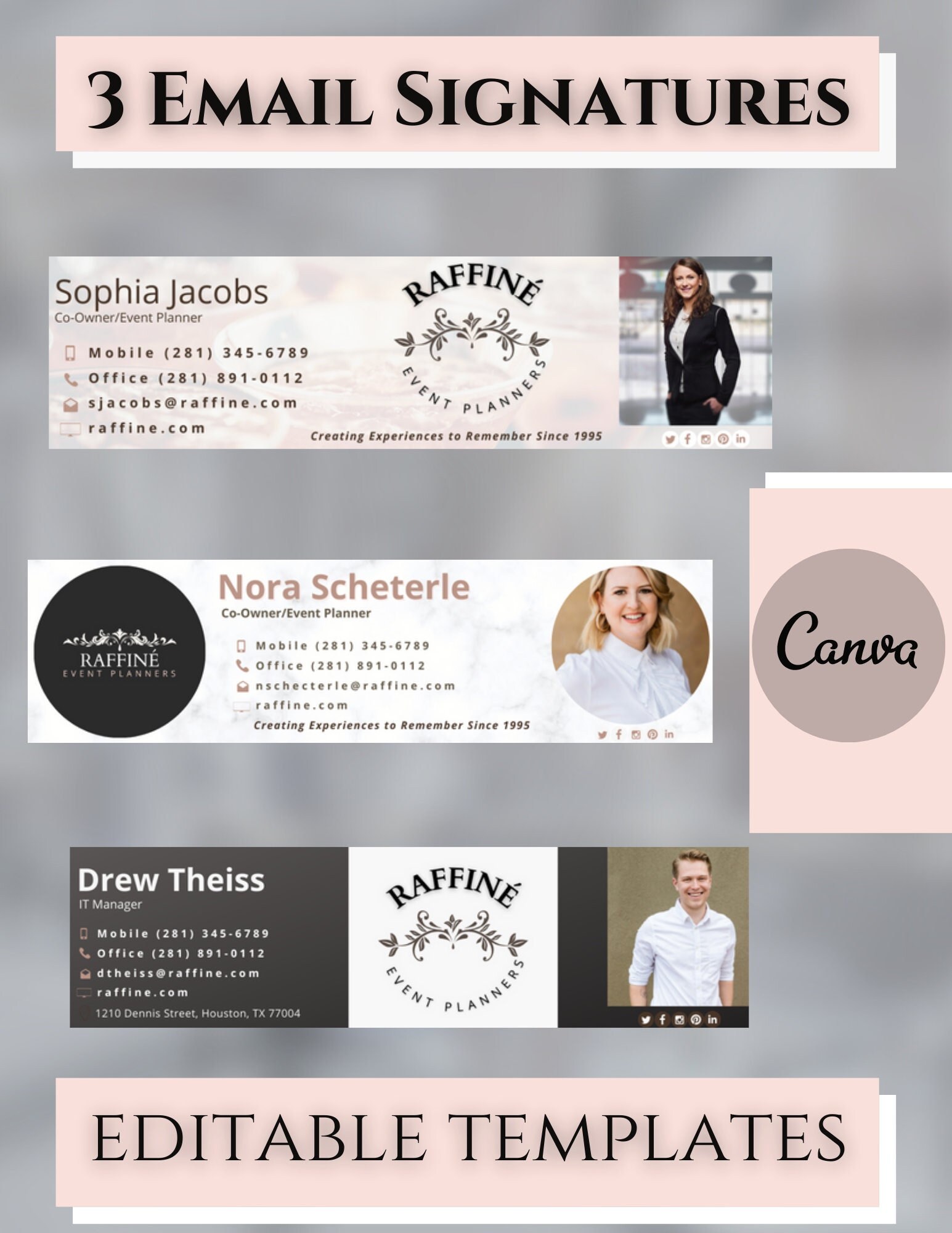 Event Planner Email Signatures Email Signature Etsy