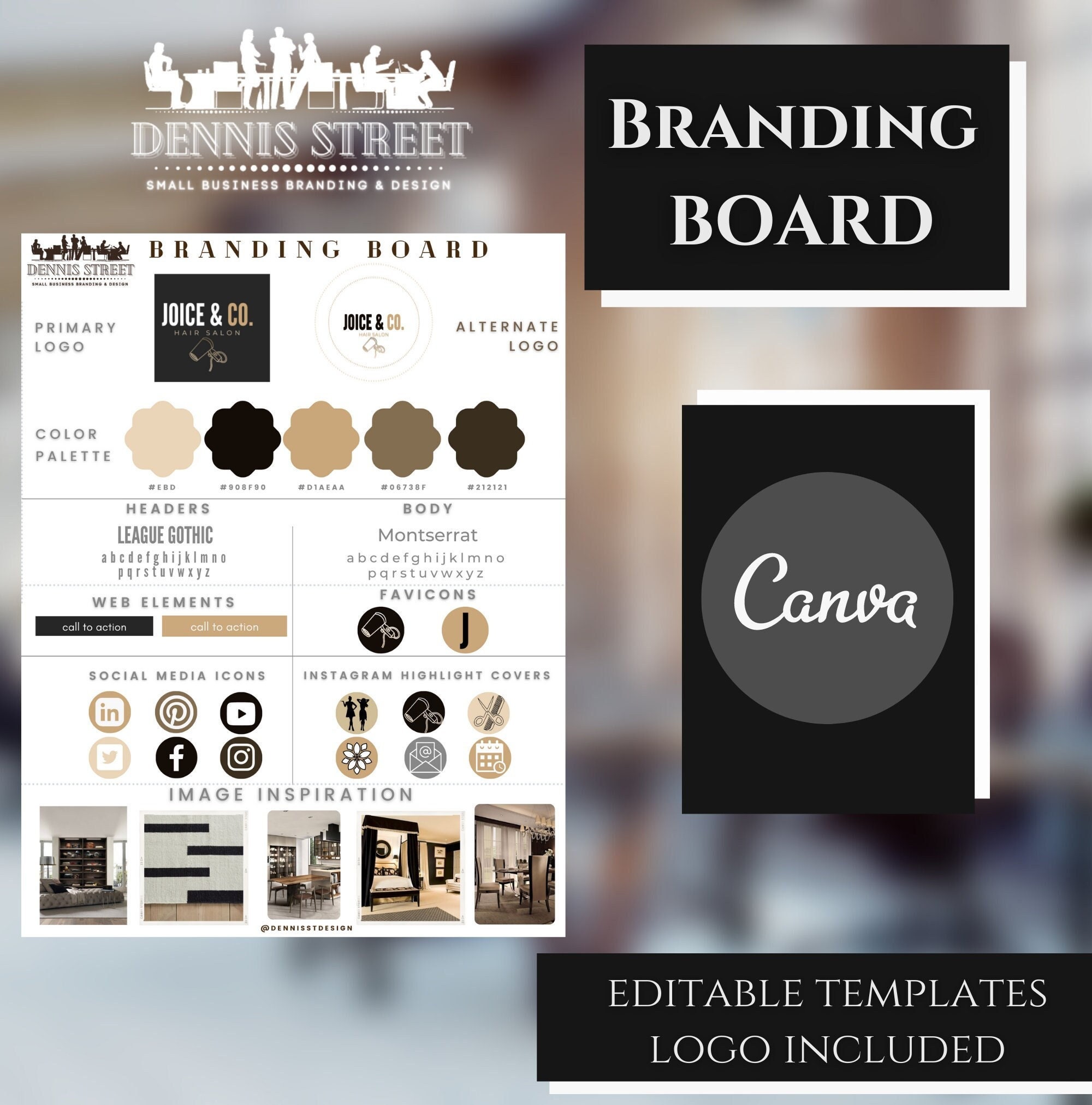 Branding Board W/logo Included Hair Salon Design Business - Etsy Branding Board W/logo Included Hair Salon Design Business - Etsy