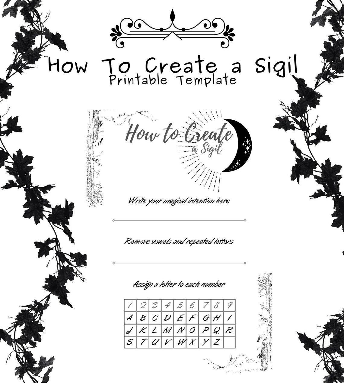 How to Create a Sigil Template wicca Book of Shadows wiccan Etsy Canada