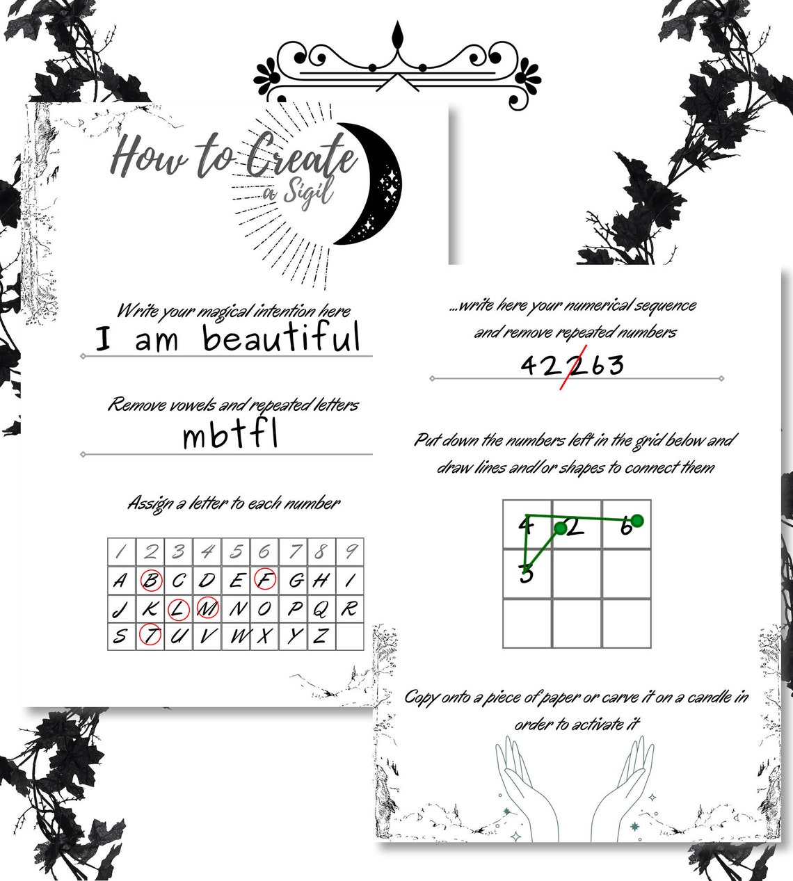 How to Create a Sigil Template wicca Book of Shadows wiccan Etsy Canada