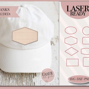Leather Patch svg, Hat Patch svg, Leather Hat Patch Bundle svg, Faux Stitch patch svg, Glowforge ready, Laser ready, Digital Download