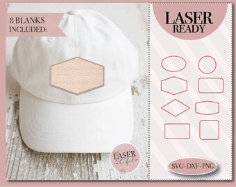 Leder Aufnäher SVG, Mütze Patch svg, Mütze Patch SVG, 100x100x1000m, Kunststich Patch svg, Glowforge ready, Laser ready, Digital Download