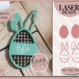 Bunny Ears basket tag Laser svg, Rattan Easter Egg tag svg, Cane Egg Laser Cut file, Easter Basket Tag, Glowforge svg file, Laser svg