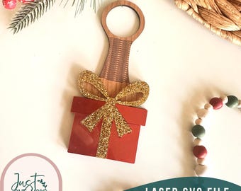 Weinflasche Tag SVG, Urlaub Weinmarke Vorlage, Laser geschnittene digitale Datei, Geschenkanhänger für Weinflaschen