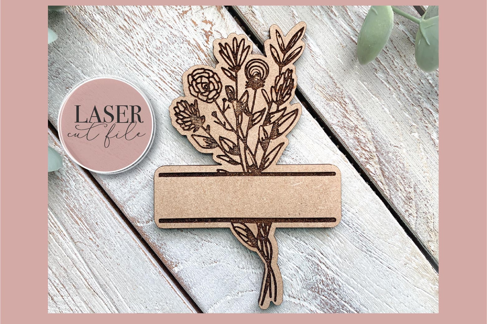 Flower Bouquet Name Sign Svg Floral Bouquet Svg Floral Name Etsy