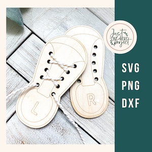 Pratica del laccio per scarpe in formato SVG, file tagliati al laser Montessori SVG, Tavola per lacci delle scarpe, Pratica Montessori, Strumento educativo prescolare, Glowforge SVG