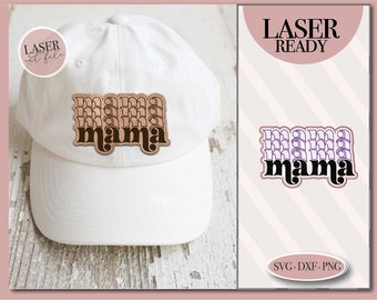 Mama Leder Patch svg, Mama Mütze Patch svg, Mütze Patch svg, Kunststich Patch svg, Glowforge ready, Laser ready, Digital Download