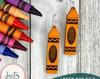 Crayon Earrings laser cut, Crayon Earrings, laser cut Earrings, Teacher Earrings svg, Teacher Appreciation SVG, GLowforge svg, Laser SVG