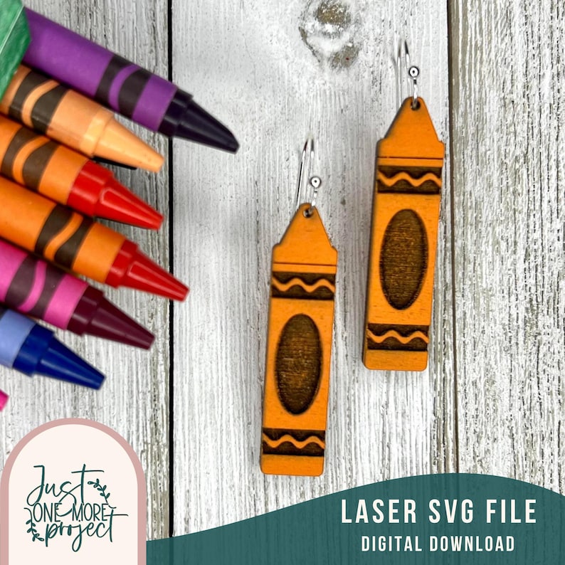 Krijt oorbellen lasergesneden, krijt oorbellen, lasergesneden oorbellen, leraar oorbellen svg, leraar waardering SVG, GLowforge svg, laser-SVG afbeelding 1