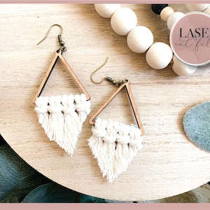 Boho Macrame Laser Earrings svg, Laser Earring SVG file, Glowforge Earring svg, Wood Earring svg, Digital Download, Commercial Use