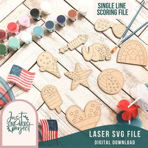 Patriotic DiY Craft Kits, 4th of July DIY Paint Kit, DIY Paint Kit svg, DIY Craft Kit for Kids, Laser Cut file, Glowforge svg, July 4th svg,