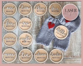 Baby Meilenstein Geschichte svg, Baby Ankündigung Photo Prop svg, Geburtsanzeige svg, Newborn Announcement svg, New Baby svg, Glowforge svg
