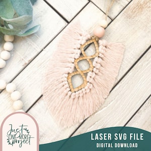 Macrame Feather Template svg file, Macrame wall hanging svg, Boho Macrame Feather svg, Macrame cut file, Glowforge ready, Digital Download