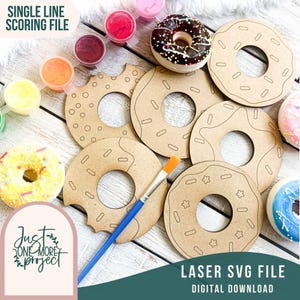 Kits de bricolage donuts, kit de peinture DIY, donut, kit de peinture svg, kit de bricolage pour enfants, fichier découpé au laser, svg Glowforge, cactus svg,