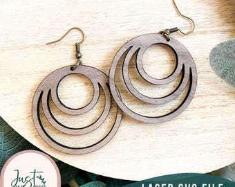 Boho laser oorbellen svg, lederen oorbellen svg, houten oorbellen, laser oorbellen SVG-bestand, Glowforge svg-bestanden, digitale download, commercieel gebruik