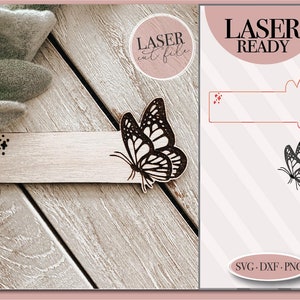 Butterfly Name Sign svg, Rectangle Frame svg, Butterfly Frame svg, Name tag svg, Glowforge ready, Laser cut file,  Commercial Use