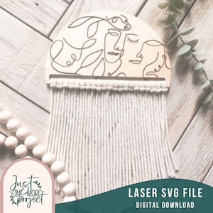 Boho Macrame svg, Abstract Faces svg, Macrame svg, Laser Macrame cut file, Glowforge ready, laser cut file, Digital Download, Commercial Use