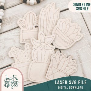 Cactus DIY Craft Kit, Laser Cut SVG Glowforge File (Digital Download)