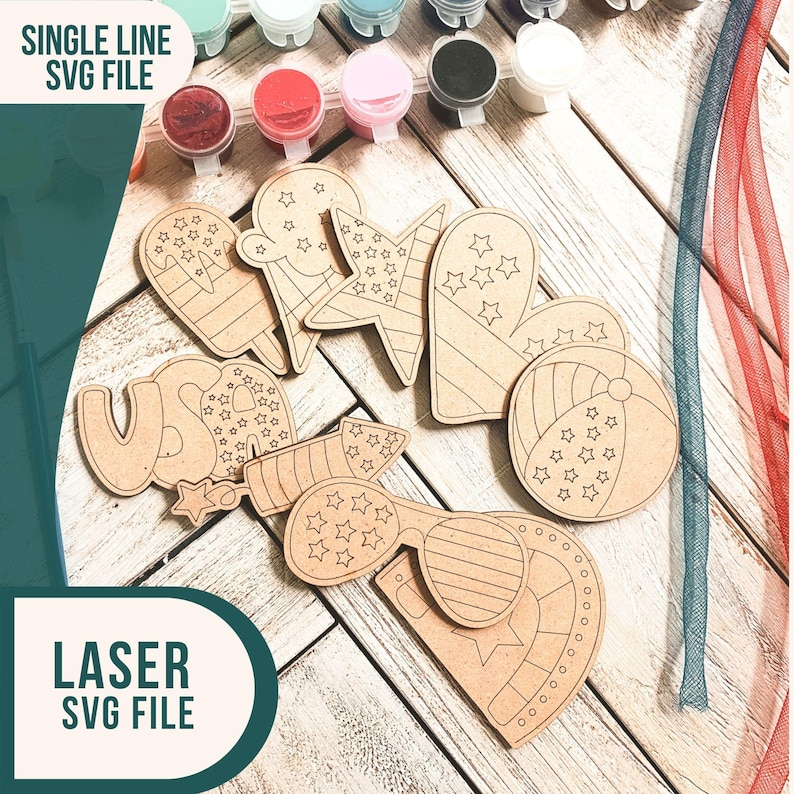 Patriotic DIY Paint Kit, Laser Cut SVG File (Digital Download) image 3