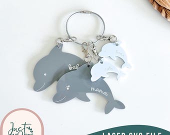 Dolphin Bag Tag SVG, Ocean Theme Template (Digital Download)