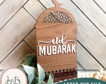 Eid Mubarak Arch Laser SVG Sign, Islamic Decor svg, Islamic Sign svg, Boho Decor, Ramadan Mubarak svg, Boho Arch, laser svg file,