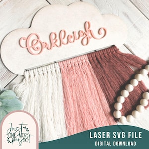 Cloud Macrame svg, Rainbow Macrame svg, Boho Macrame cut file, Glowforge ready, laser cut file, Digital Download, Commercial Use