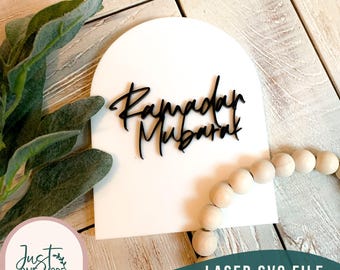 Ramadan und Eid Mubarak Laser SVG Zeichen, Islamisches Dekor svg, Islamisches Zeichen svg, Boho Decor, Ramadan Mubarak svg, Boho Arch, Laser svg Datei,