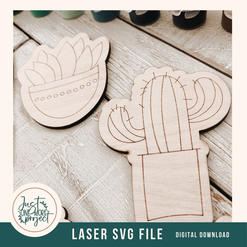 Cactus DiY Craft Kits, Cactus DIY Paint Kit, DIY Paint Kit svg, DIY Craft Kit for Kids, Laser Cut file, Glowforge svg, Cactus svg, image 5