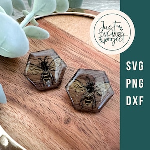 Bijenkorf oorbellen SVG, Bumble Bee SVG, Boho Laser Oorbellen SVG, Laser Earring SVG, Glowforge SVG-bestanden, Digitale Download, Glowforge Project