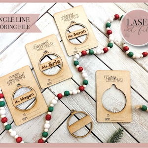 Cartões de enfeite de Natal svg, Cartões de lembrança de feriado svg, Feliz Natal svg, Arquivo SVG Glowforge, Enfeites de Natal svg, Laser svg