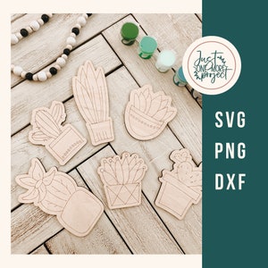 Cactus DiY Craft Kits, Cactus DIY Paint Kit, DIY Paint Kit svg, DIY Craft Kit for Kids, Laser Cut file, Glowforge svg, Cactus svg, image 1