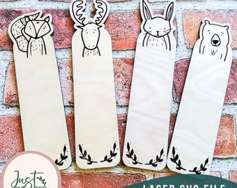 Woodland Animals Bookmark SVG, Laser Cut File (Digital Download)