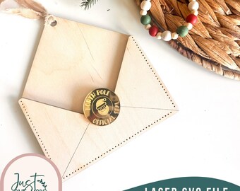 Santa Envelope SVG, Christmas Mail Template, Laser Cut Holiday Envelope, Digital Download for Glowforge