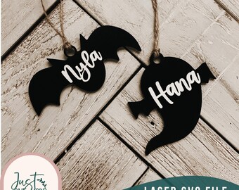 Halloween Bag Tags Laser Cut File, Glowforge SVG