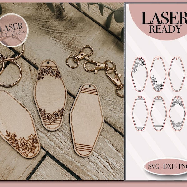 Vintage Motel Keychain Bundle, Motel Retro Vintage Keychain Template svg, Laser Cut file, Glowforge, Glowforge svg file, Laser svg file