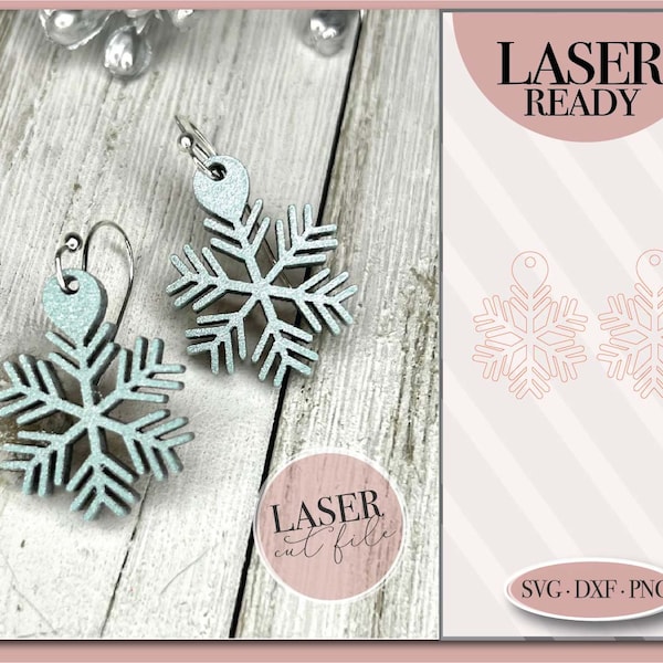 Snowflake Laser Earrings svg, Winter Earrings svg, Snowflake Earrings svg, Laser Earring SVG file, Glowforge svg Files, Digital Download