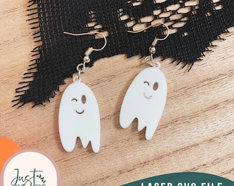 Ghosts Laser Earrings svg, Cute Ghost Earrings, Laser SVG File, Glowforge SVG file, Laser earring svg file, Halloween Laser SVG file
