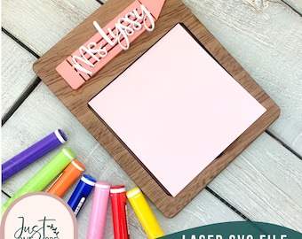 Sticky Note Holder svg, Teacher Sticky Note Pad holder svg, Post it Note holder svg, Teacher Note Pad svg, Glowforge ready, laser cut file,
