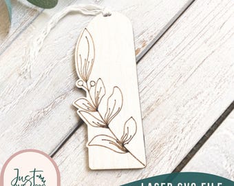 Floral Bookmark svg, Laser Bookmark svg, Custom Bookmark svg, Kids Bookmark svg, Gift for Reader, Laser Cut file, Glowforge file