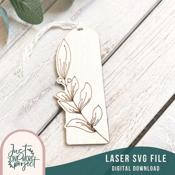 Floral Bookmark svg, Laser Bookmark svg, Custom Bookmark svg, Kids Bookmark svg, Gift for Reader, Laser Cut file, Glowforge file
