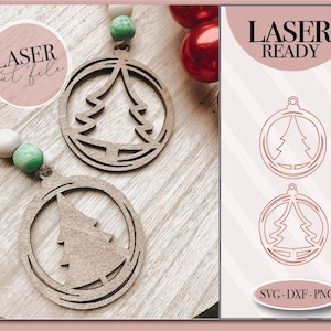 Christmas Ornaments svg for Laser, Christmas Tree svg, Holiday Ornaments svg, Laser Cut file, Glowforge svg file, Laser svg file