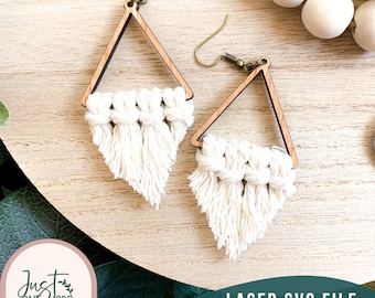 Boho Macrame Laser Earrings SVG, Glowforge File (Digital Download)