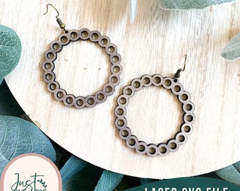 Hoop Laser Earrings SVG File, Wood Earring Template (Digital Download)