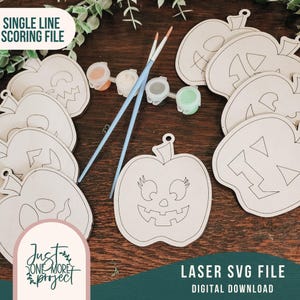 Jack O Lanterns DiY Craft Kits, Halloween DIY Paint Kit, DIY Paint Kit svg, DIY Craft Kit, Laser Cut file, Glowforge svg, Halloween svg,