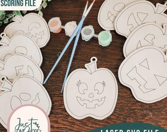 Jack O Lanterns DiY Craft Kits, Halloween DIY Paint Kit, DIY Paint Kit svg, DIY Bastelkit, Laser Cut Datei, Glowforge svg, Halloween svg,