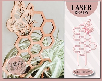 Butterfly Trellis Plant Stake svg, Boho Plant Trellis, Houseplant Stakes SVG Datei, Laserdatei, Digitaler Download, Kommerzielle Nutzung